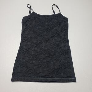 3/$15 Aeropostale black flower lace favorite cami spaghetti strap tank top M